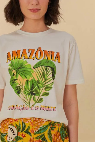 T-shirt Farm Estampada Amazônia Coração É O Norte 325267