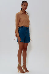 SHORTS FEMININA CLASSIC BLUE DENIM GATABAKANA ORIGINAL 3892600001