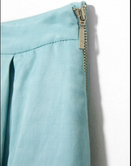 SAIA FEMININA MIDI PREGAS AZUL SERENO SHOULDER ORIGINAL 012520959002