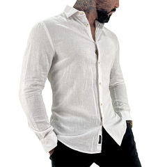 CAMISA MASCULINA SLIM LINHO ALGODAO BRANCO ARAMIS ORIGINAL ML.05.0322001
