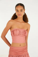 TOP FEMININO FRANZIDO ROMANCE FLOR LOCALIZADO FARM ORIGINAL 342536