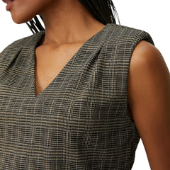 BLUSA FEMININA MALHA XADREZ ESCURO SHOULDER ORIGINAL 241313102