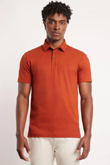 POLO MASCULINA JERSEY ALGODAO PIMA SURTON TELHA PO.11.0013205
