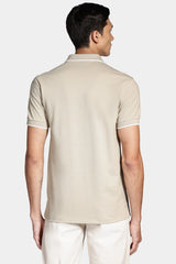 POLO MASCULINA CLASSIC 1 FRISO AMENDOA C/ OFF WHITE ARAMIS ORIGINAL PO.10.0284626