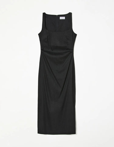 VESTIDO FEMININO MIDI PREGAS SHOULDER ORIGINAL 012511039002