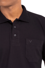 POLO MASCULINA PIQUET COM BOLSO PRETO ARAMIS ORIGINAL PO.10.0174007