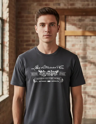 CAMISETA MASCULINA TWO HORSES PRETA LEVI´S® ORIGINAL LB0013232