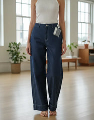 CALÇA FEMININA WIDE LEG 31 LOOSE FRENCH GATABAKANA ORIGINAL