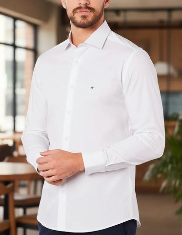 CAMISA MASCULINA REGULAR TRICOLINE LISA BRANCA ARAMIS ORIGINAL ML.02.0027001