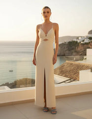 VESTIDO HIT LONGO VISCOSE COM RECORTE ORIGINAL J24020