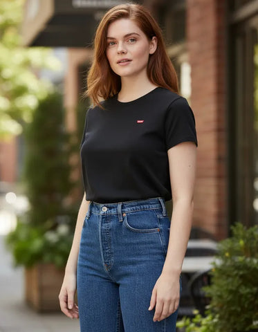 CAMISETA FEMININA PRETA MINI LOGO LEVI'S ORIGINAL LB0020046