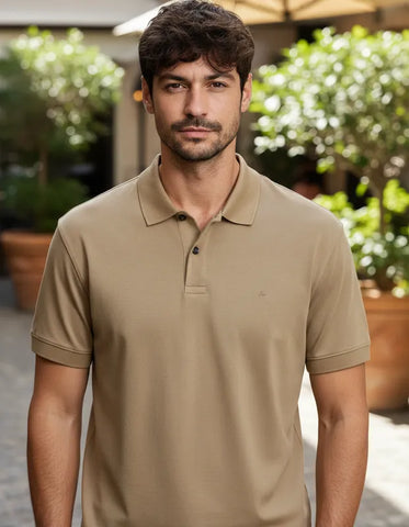 POLO MASCULINA INTERLOCK PIMA AREIA ARAMIS ORIGINAL PO.10.0249673