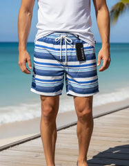 SHORTS MASCULINO ESTAMPADO RAIAS AZUL MEDIO ARAMIS ORIGINAL SH.04.0024476