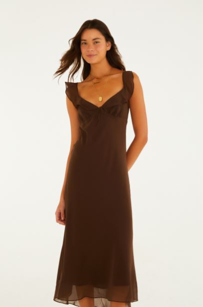 VESTIDO FEMININO BABADOS ENVIESADO FARM ORIGINAL 360865