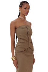 CROPPED FEMININO STRIPES DARK OLIVE GATABAKANA ORIGINAL 138900001104