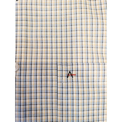 CAMISA MASCULINA REGULAR MICRO XADREZ AZUL C\ AMARELO ARAMIS ORIGNAL MC.06.0117148