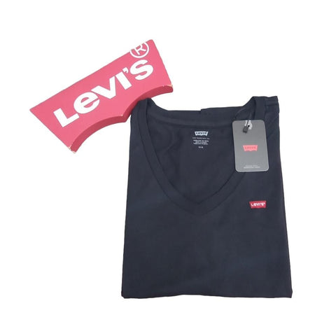 CAMISETA FEMININA DECOTE V PRETA MINI LOGO LEVI'S ORIGINAL LB0020093