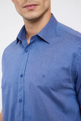 CAMISA MASCULINA REGULAR ALGODAO FIO A FIO AZUL INDIGO ARAMIS ORIGINAL MC.06.0499156