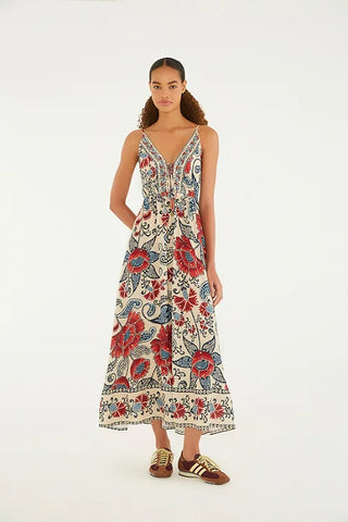 VESTIDO FEMININO LONGO FRANCISCA FARM ORIGINAL 342037