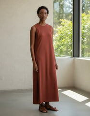 VESTIDO SHOULDER MALHA RETILINEA LATERAL TERRA COTA ORIGINAL 012523246001