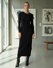 VESTIDO SHOULDER MALHA MANGA LONGA PRETO ORIGINAL 241325006