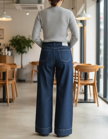 CALÇA FEMININA WIDE LEG 31 LOOSE FRENCH GATABAKANA ORIGINAL