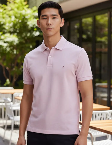 POLO MASCULINA BASICA PIQUET ROSA PASTEL ARAMIS ORIGINAL PO.10.0280630