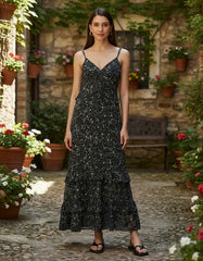 VESTIDO SHOULDER MIDI FLORAL RENDA ORIGINAL 012521041002