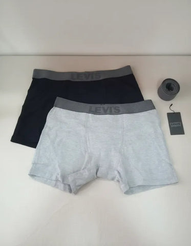 CUECA BOXER LEVI'S 2 PACK CINZA E PRETA LBA011008