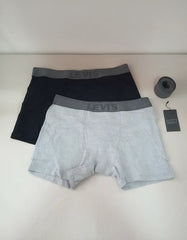 PACK COM 2 CUECAS BOXER LEVI'S CINZA E PRETA ORIGINAL LBA011008