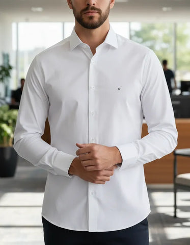 CAMISA MASCULINA REGULAR TRICOLINE LISA BRANCA ARAMIS ORIGINAL ML.02.0027001