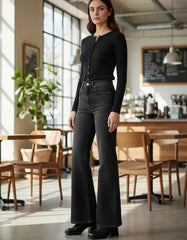 CALÇA FEMININA RIBCAGE BELLS PRETA LEVI´S® ORIGINAL A75030000