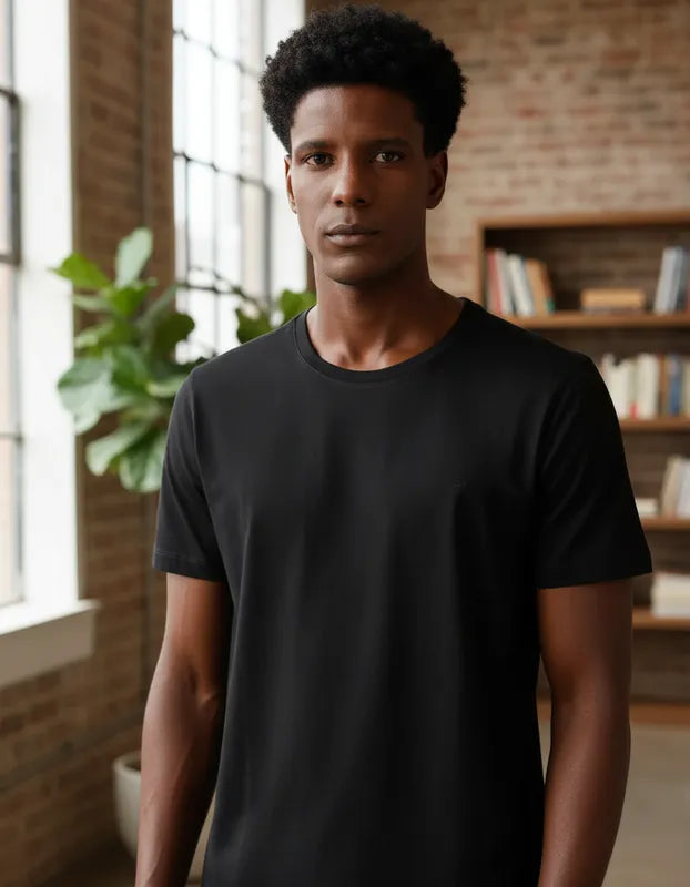 CAMISETA MASCULINA JERSEY ALGODAO PIMA SURTON PRETO ARAMIS ORIGINAL CS.13.0015 CS.01.2109007