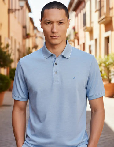 POLO MASCULINA PIMA TECH AZUL CIANO ARAMIS ORIGINAL PO.11.0014640