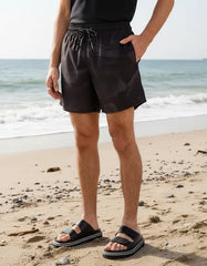 SHORTS MASCULINO DE ELÁSTICO ESTAMPA PINCELADO PRETO ARAMIS ORIGINAL SH.04.0034007
