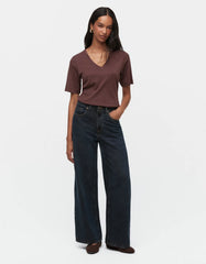 T-SHIRT FEMININA ALGODAO PIMA DECOTE V SHOULDER 012614045001