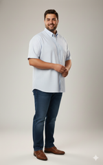CAMISA REGULAR XADREZ AZUL CLARO C/BRANCO ARAMIS ORIGINAL MC.06.0627003/001