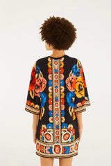 VESTIDO FEMININO TSHIRT BIG ANTUERPIA LENÇO FARM 357983