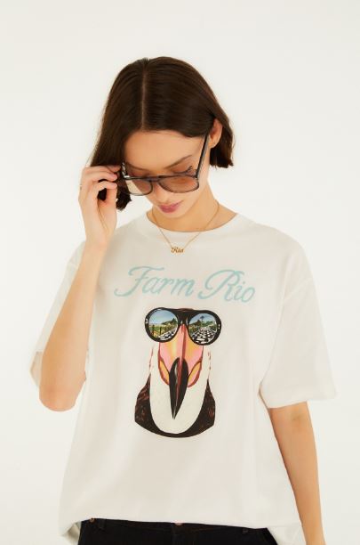 TSHIRT FEMININA MEDIA TUCANO CARIOCA FARM ORIGINAL 364081