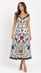 VESTIDO FEMININO LONGO SONHO DE MORANGO FARM ORIGINAL 362286