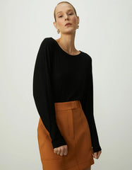 BLUSA FEMININA MALHA AMPLA MANGA LONGA SHOULDER ORIGINAL 241312005