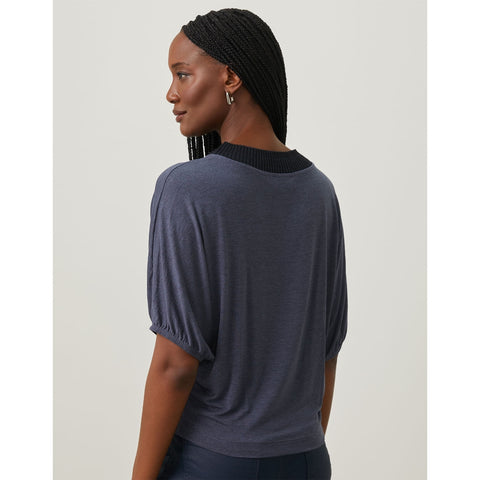 BLUSA FEMININA MALHA RETILINEA BICOLOR SHOULDER ORIGINAL 241311001