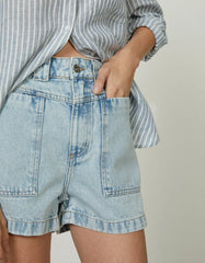 SHORTS FEMININO JEANS BOLSOS SHOULDER ORIGINAL 012423960002