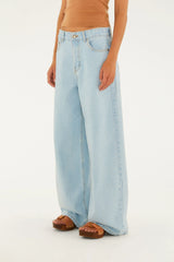 CALCA FEMININA  JEANS WIDE FAVER MEDIA FARM ORIGINL 369152
