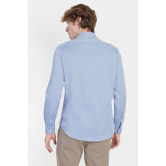 CAMISA MASCULINA SLIM FIO EGIPCIO MAQUINETADA AZUL CLARO ARAMIS ORIGINAL ML.02.0244003