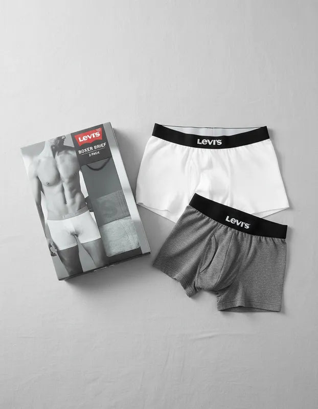 CUECA BOXER LEVI'S 2 PACK CINZA E PRETA LBA011008