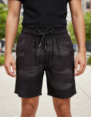 SHORTS MASCULINO DE ELÁSTICO ESTAMPA PINCELADO PRETO ARAMIS ORIGINAL SH.04.0034007