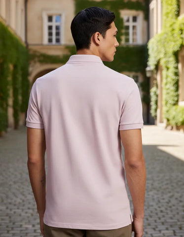 POLO MASCULINA BASICA PIQUET ROSA PASTEL ARAMIS ORIGINAL PO.10.0280630