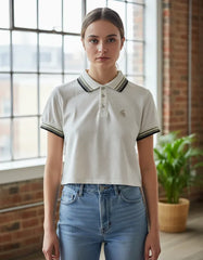 CROPPED POLO FEMININO BRANCO GATABAKANA ORIGINAL