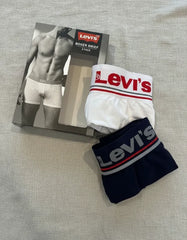 PACK COM 2 CUECAS BOXER BRANCA/PRETA LEVI'S ORIGINAL LBA011006